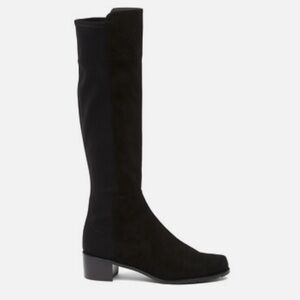 NIB STUART WEITZMAN Halfback 50 50 STRETCH SUEDE BLACK Knee Boot Size 6M